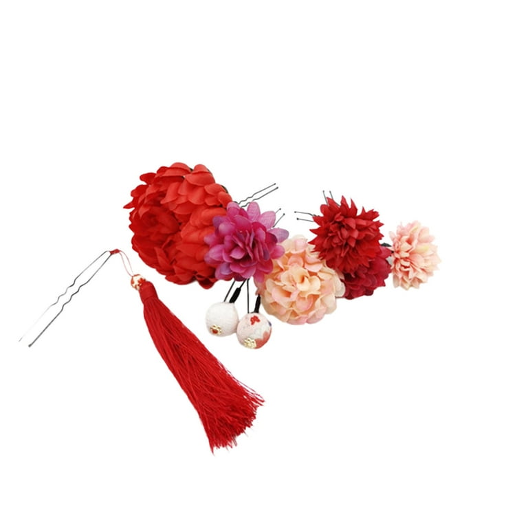 Jewelry Organizer Japanese Style Imitation Flower Immortal Flower Kimono  New Hair Accessories Set Birthday Gifts for Women Men