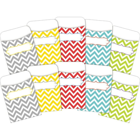 UPC: 0704068038363 | Barker Creek Chevron Beautiful Peel & Stick Library Pockets Multi-Design Set 60/Set (BC3836)