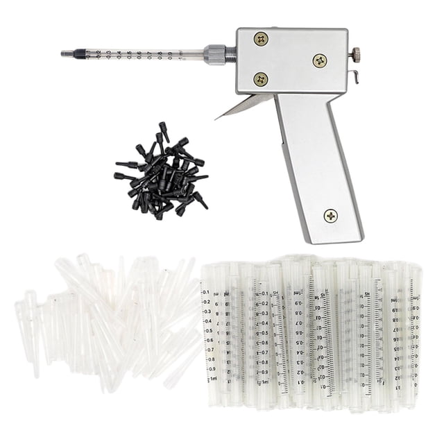 Inseminación Artificial de pollo para aves de corral, fertilización, eyaculador continuo, de jeringa de inyección, varilla de de acero Sunnimix jeringas de inseminación
