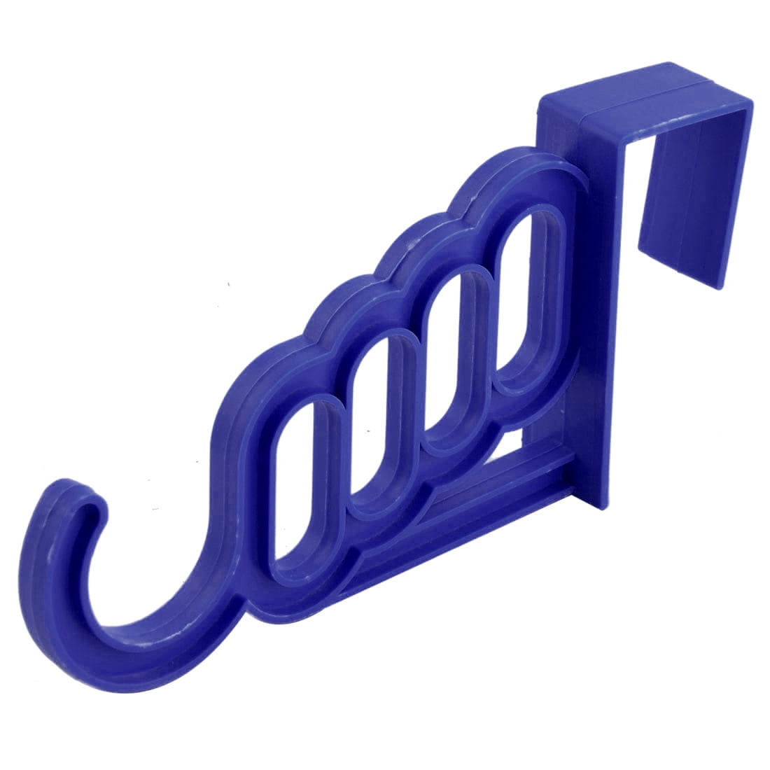 Unique Bargains Household Plastic Over Door Wardrobe Clothes Coat Towel Bags Hook Hanger Blue