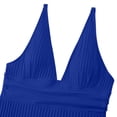 thumbnail image 6 of Women's One Piece Swimsuit Fashion Deep V Neck Adjustable Straps Bathing Suit Low Back Beach Swimwear (M, Blue), 6 of 6