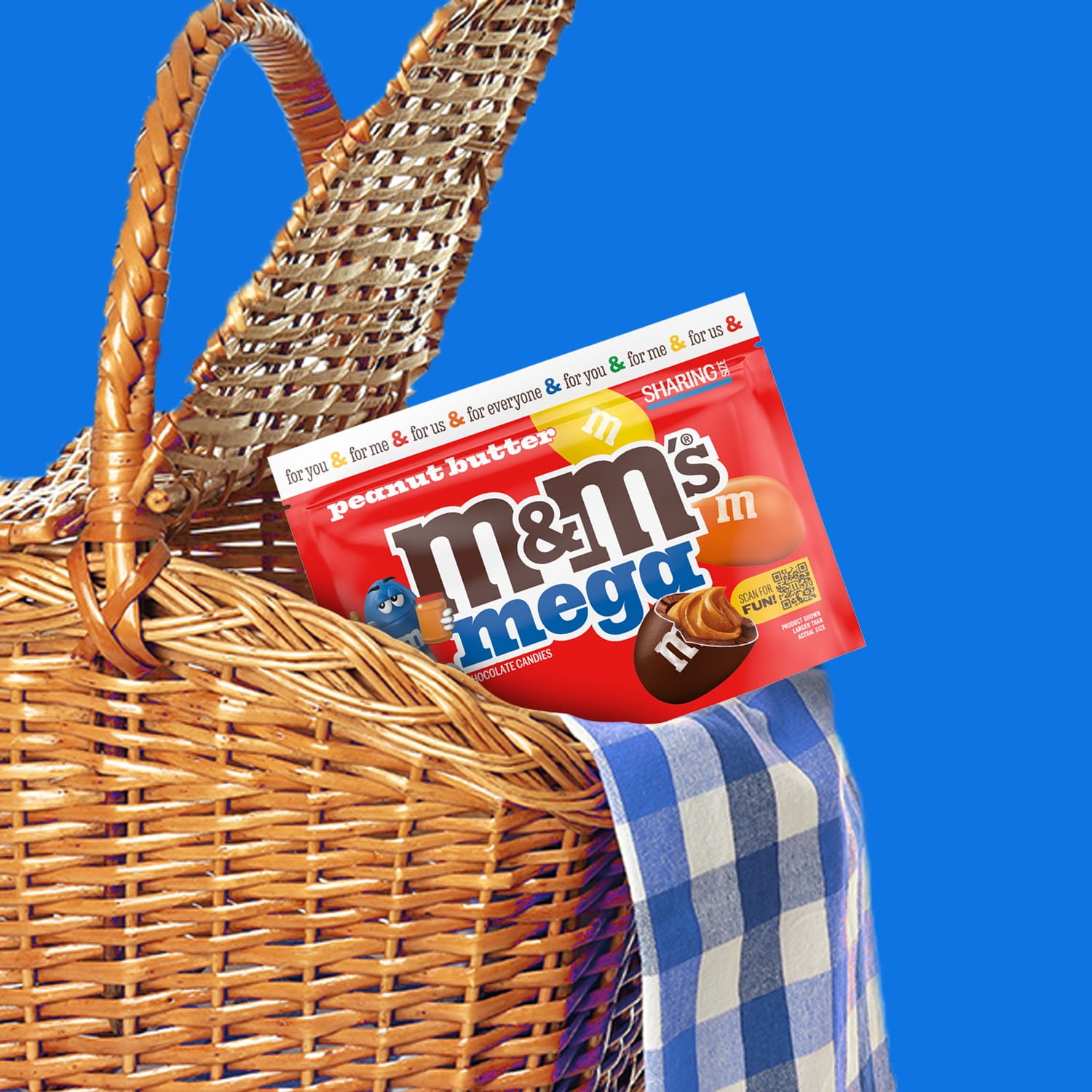 M&M's Mega Peanut Butter Chocolate Candy, Sharing Size- 8.6 oz Bag