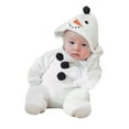 thumbnail image 3 of Baby Snowsuit Christmas Role Play Animal Snowsuit Hooded Romper Bodysuits Baby Girl Winter Clothes White 18 Months-24 Months, 3 of 7