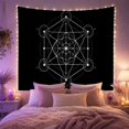 thumbnail image 2 of Sacred Geometry Metatron's Cube on Black Background, Mystical Celestial for Meditation Enthusiasts, Spiritual Symbol Art Decor, Graduation Gift Tapestry Wall Hanging for Bedroom and Yoga Room, 2 of 7
