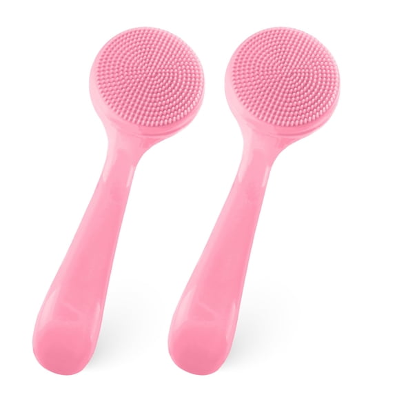 2 Pack Silicone Facial Cleansing Brush, Soft Face Scrubber Manual Exfoliating Brush for Deep Pore Cleaning, Waterproof Face Massage Brush for Women and Men, Makeup Residue & Oil Removal Tool