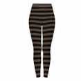 thumbnail image 3 of BiZtdJrK Halloween Striped Leggings for Women Funny Print High Waist Witch Tights Slim Fashion Street Legging Workout Yoga Pants Brown S, 3 of 10