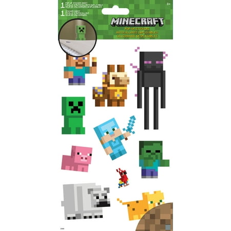 Minecraft Pop Up Stickers 4 x 8