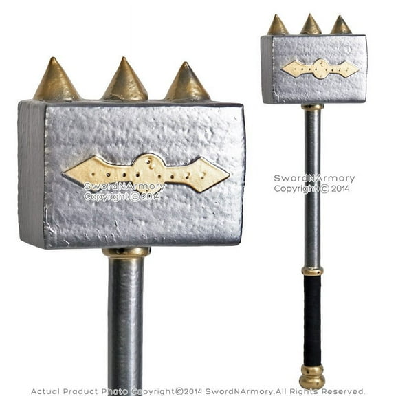 28" Fantasy LARP Foam Battle Hammer Latex Toy Video Game Weapon