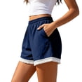 thumbnail image 5 of ByworldtasicNo Boundaries Lace Trim Elastic High Waisted Shorts for Women Summer Casual Loose Lounge Shorts, 5 of 6