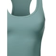 thumbnail image 4 of A2Y Women's Basic Cotton Casual Scoop Neck Cropped Racerback Tank Tops Blue Grey S, 4 of 5