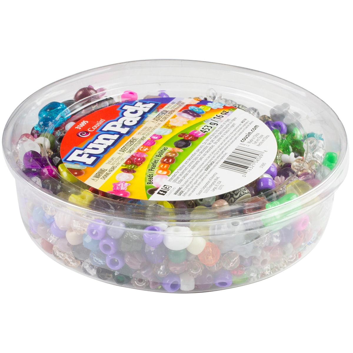 Cousin Fun Pack Acrylic Dice Beads 8Mm To 10Mm 62/Pkg-Assorted Colors