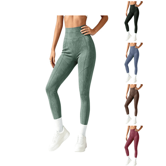 Atkumj Yoga Pants Women Fashion Contour Stitching High Waist Long Leggings Casual Solid Color Gym Leggings for Women S