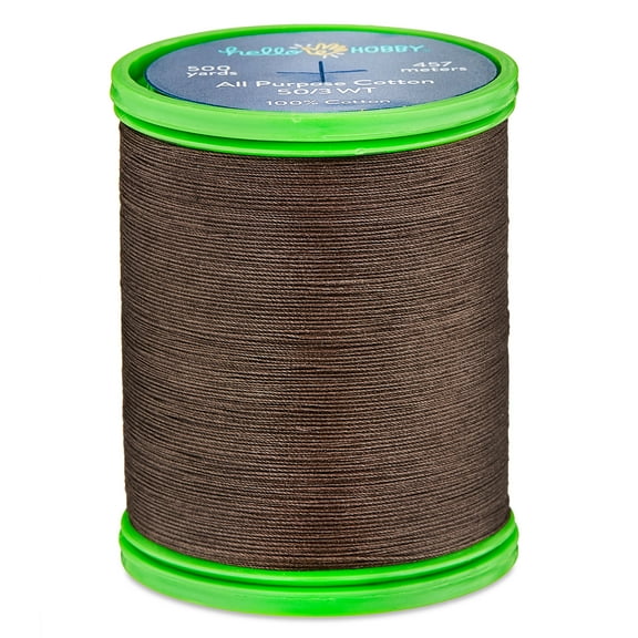 Hello Hobby Dark Earth Brown Pima Cotton Thread, 50/3 WT