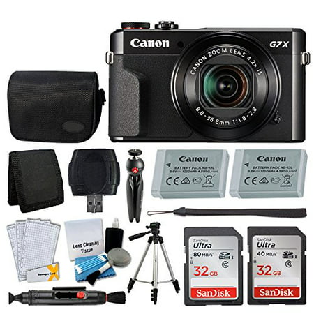 Canon PowerShot G7 X Mark II Digital Camera Video Creator Kit + SanDisk 32GB Card + Digital Camera Case + Quality Tripod + USB Card Reader + Screen Protectors + Memory Wallet + Video Accessory