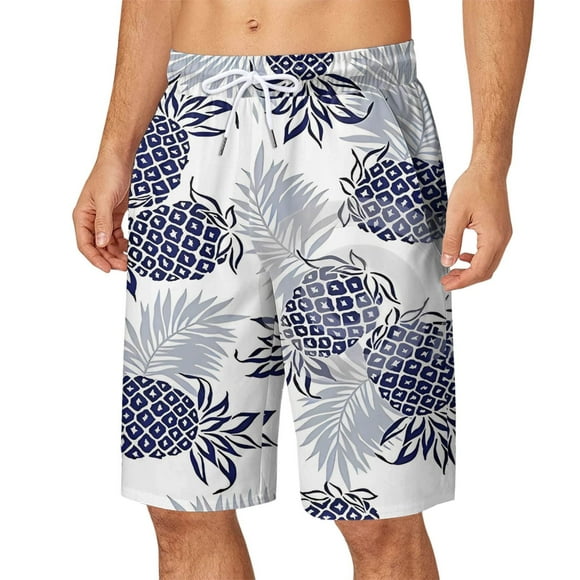 JURANMO Fashion Print Shorts for Men Summer Hawaiian Beach Shorts Casual Drawsting Waist Shorts Tropical Holiday Surf Mens Swim Trunks Deals of Today Purple L
