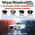 thumbnail image 2 of 2017 Audi TT Quattro Beam Wiper Blades Wipers w/2yr Warranty (Set of 2) (WiperBladesUSA), 2 of 5
