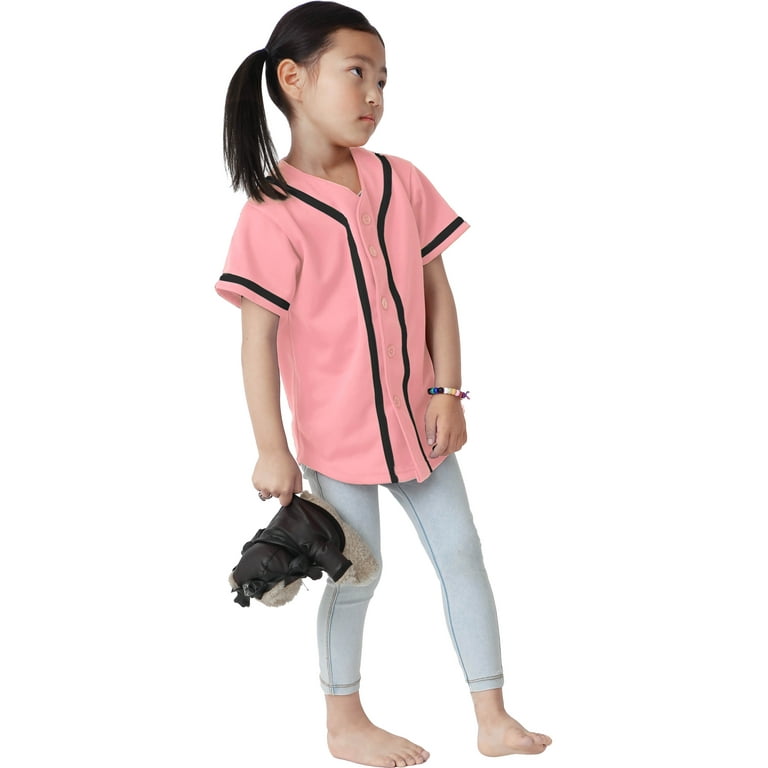 Ma Croix Kids Baseball Button Down Jersey Youth Active Athletic Uniform 