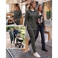 thumbnail image 6 of Bearsland Maternity Outfit Sets for Women Adjustable Waist 2 Piece Sets Winter Casual Drawstring hood Loose Tracksuit Long Sleeve Split Side Lounge Set Outfits Pregnancy Clothes, 6 of 6