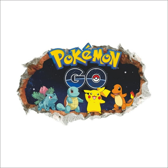 Pikachu Wall Stickers, Multiple Posters, Peel and Stick Decals, 3D Effect Art Mural Decor Decoration, Kids Room Bedroom Playroom Sticker