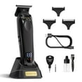 thumbnail image 1 of SUPRENT PRO Cortapelos profesional - Motor sin escobillas de alto par y cuchilla desmontable - Cortapelos inalámbrico para barberos con base de carga - Acabado premium con cuchilla en T (negro, 1 of 5