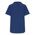 thumbnail image 3 of Womens Summer Tops Notched Lapel V Neck Golf Shirt Dressy Casual Short Sleeve Cotton Soft Tees Tshirts (2XL, Blue), 3 of 7