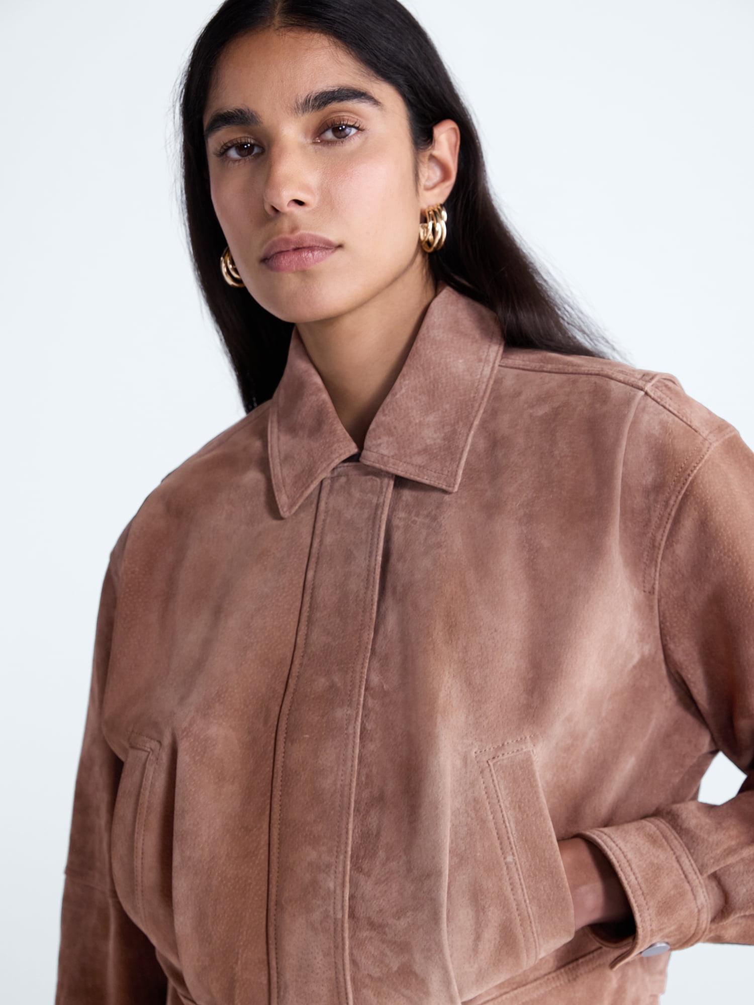 Scoop Women’s and Women’s Plus Cropped Suede Jacket, Sizes XS-4X