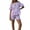 Pink, variant on Aojekbee Women Shorts Set, Striped Short Sleeve Tie-up Shirt with Elastic Waist Shorts Summer Outfit