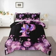 thumbnail image 1 of Erosebridal Butterfly Bedding Twin Comforter Set,Monogrammed P Down Comforter,Purple Flower Bedding Sets Twin with Comforter,Room Decor Reversible,2 Pieces, 1 of 7