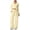 Yellow, variant on CHUMUD Women's Three Piece Set Long Sleeve V-Neck Top Side Tie Wide Leg Pants Halter Tank Tops Yoga Suit Outdoor Jogging Suit