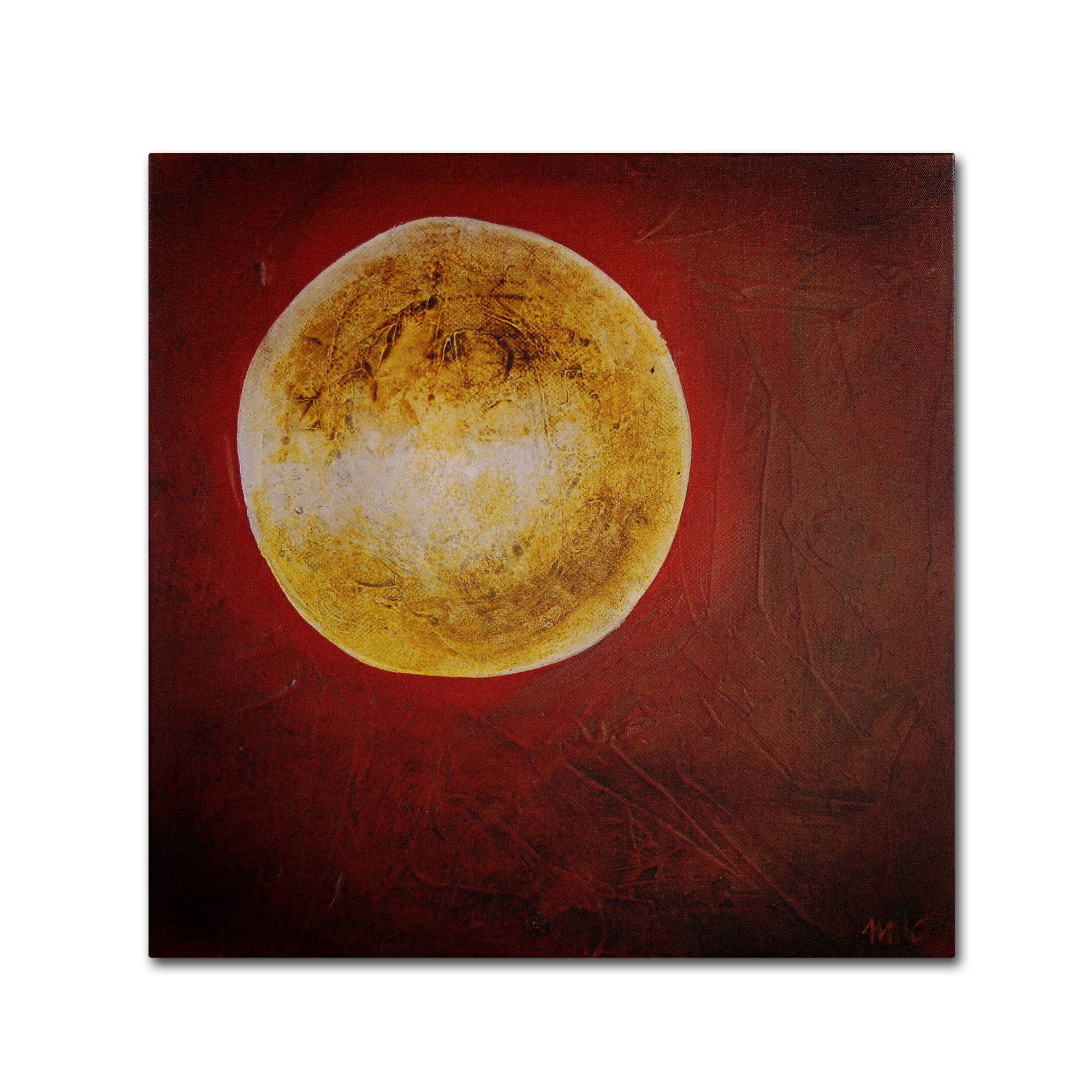 Trademark Fine Art "Moon on Red" Canvas Art by Nicole Dietz