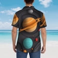 thumbnail image 4 of Balery Solar System Paper Art Camisas hawaianas de manga corta para hombre, camisas playeras de corte holgado, camisas de vacaciones con botones,Medium, 4 of 7