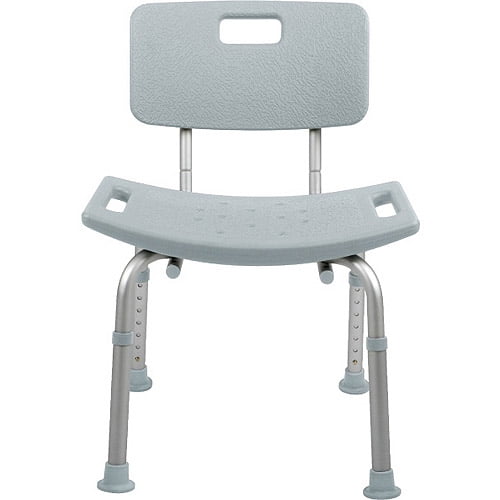 Medline Bath Shower Chair with Back, Height Adjustable, with Microban
