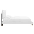 thumbnail image 5 of Modway Sienna Performance Velvet King Platform Bed in White Finish, 5 of 10
