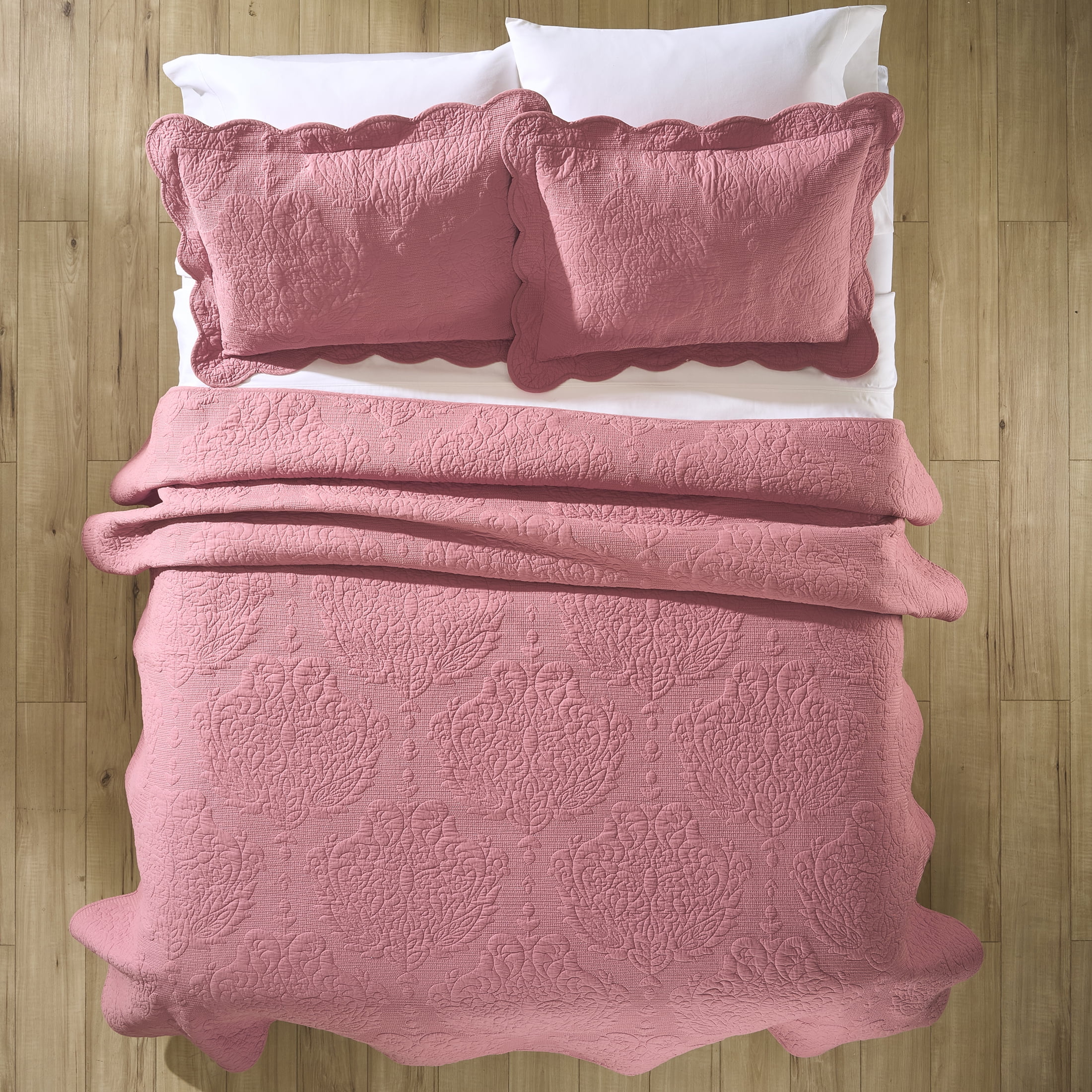 Better Homes & Gardens Paisley Medallion Cotton Pillow Shams, Standard, Pink Rose, 2 Pack