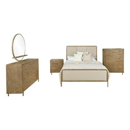 Arini 5-piece Queen Bedroom Set Cream and Sand Wash