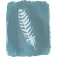 thumbnail image 2 of Popp, Grace 20x24 White Modern Wood Framed Museum Art Print Titled - Feathers on Dusty Teal VIII, 2 of 4