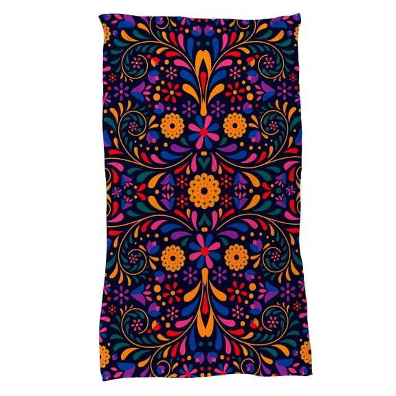 Cobija Manta Frazada Juana Gallo Diseño de Patrón Morado Fiestas Patrias Ultra Suave y ligera