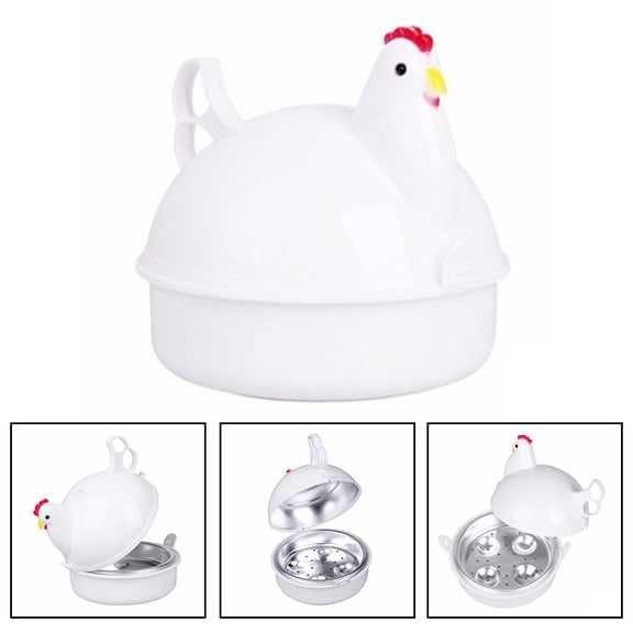Chicken Shaped Microwave Egg Steamer,For 4 Egg Capacity For Microwave Ovens