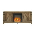 thumbnail image 2 of Pemberly Row 58" Barn Door Fireplace TV Stand in Rustic Oak, 2 of 5