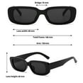 Men Women Trendy Black Rectangle Retro Fashion Square Frame UV 400 Protection Sunglasses