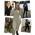 thumbnail image 6 of FITOP Women's Long Sleeve Workout Jumpsuit Zip Front Sport Romper Bottom Pants Bodysuit Bodycon Sexy One Piece S, 6 of 8