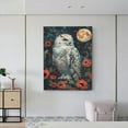thumbnail image 6 of Susaid Moon Flower White Owl Pattern Vertical Canvas Wall Decor 12x16in - Waterproof with Wood Frame & Damage-Free Hanging Kit, 6 of 8