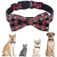 thumbnail image 1 of Christmas Dog Collar Dog Cat Collars With Bow Adjustable Christmas Snowflake Bow Tie Collar Size S, 1 of 3