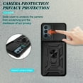 thumbnail image 5 of Dteck Case for OnePlus Nord N200 5G,Hybrid Metal Rotating Ring Kickstand Holder Magnetic Bumper Armor Heavy Duty Shockproof Case Camera Lens Slide Protection Cover,Black, 5 of 10