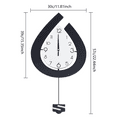 thumbnail image 5 of Loyalheartdy Black Wall Clock Teardrop Shaped Silent Non Ticking Quality Quartz Battery Operated Easy to Read, 5 of 12