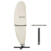 ULTCOVER Smart Selection Patio Umbrella Cover 7.5'-11.5' Fits Cantilever Offset Umbrella 420D Waterproof Dustproof Banana Style with Support Rods