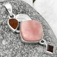 thumbnail image 2 of Guava Quartz, Sunstone Rough & Garnet 925 Sterling Silver Pendant Jewelry P-1414 SDP137736, 2 of 5