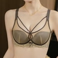 thumbnail image 3 of Women's Balconette Bra with Push Up Sexy Lace Demi Half Cup Bra Underwired Ultra Thin Low Cut Mesh Bras, 3 of 4