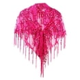 thumbnail image 3 of fenteer Women Shawl Wrap Comfortable Sequin Evening Cape Wrap for Summer Party Dance Rose Red, 3 of 8