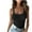 Black, variant on Womens Solid Scoop Neck Tank Top Summer Sleeveless Ribbed Tee
